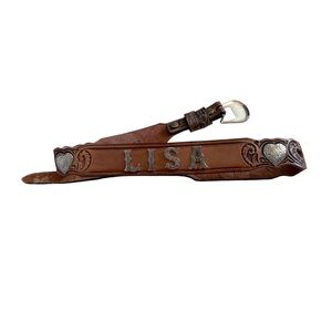 Silver Creek Collection “LISA” Brown Tooled Leather Western Belt Size 26